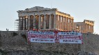 Depuis ce monument de la civilisation mondiale, un message contre la barbarie de la guerre a été lancé: Liberté pour la Palestine !
