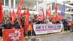 Protestaktion gegen die inakzeptable antikommunistische Verfolgung der Kommunistischen Partei Polens